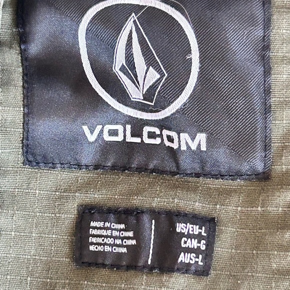 Volcom Men's Lightweight Cotton Canvas Military Green Hooded Field Jacket Size L - Picture 9 of 9